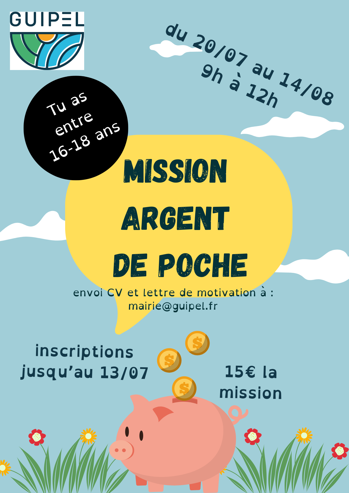 Accueil Site Officiel Mairie Guipel mission argent de poche 2026