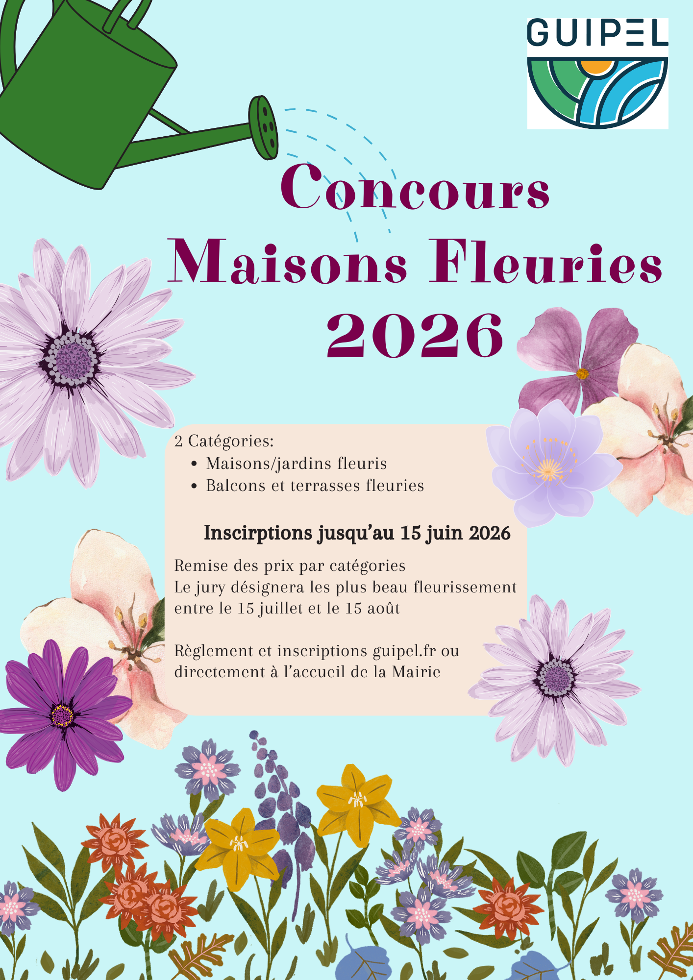 Accueil Site Officiel Mairie Guipel affiche concours maisons fleuries 2026